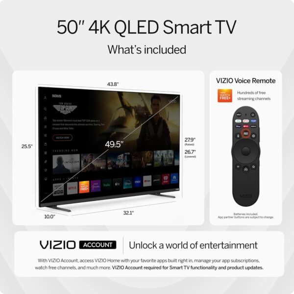 71XxKeZEofL._AC_SL1500_ VIZIO M50QXM-K01 QLED Smart TV review 2023 4K gaming and streaming performance