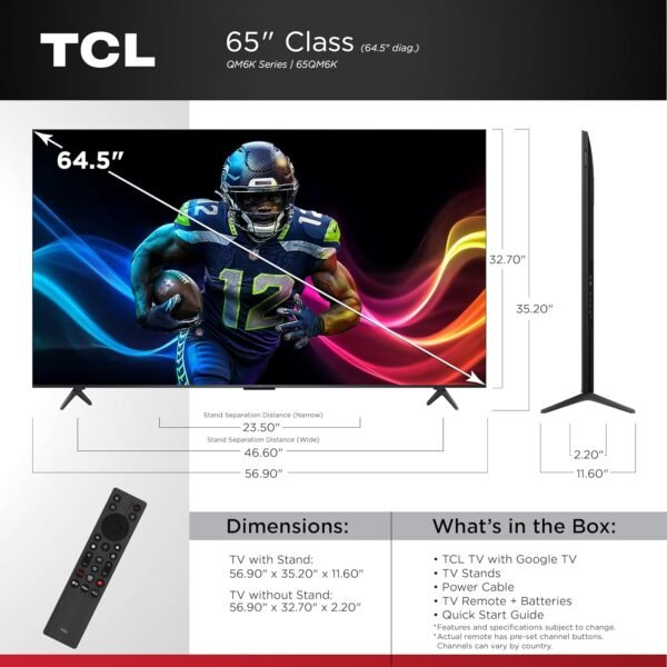81iEP4ANEbL._AC_SL1500_ TCL QM6K Series QD-Mini LED TV review 2025 model for gaming and movies