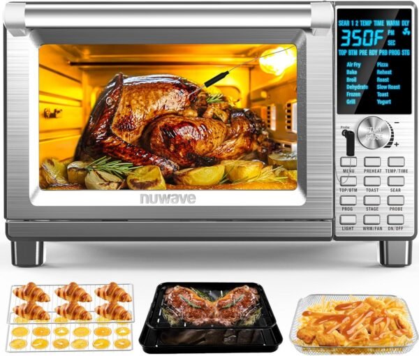 911QxtNMSgL._AC_SL1500_ Nuwave Bravo XL Air Fryer Toaster Oven review 12-in-1 smart cooking features